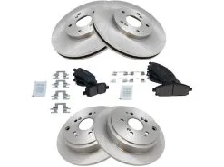 TRQ - Front And Rear Ceramic Brake Pads And Rotor Kit - 5 Lug - Vented Rotors - 2003 - 2006 Acura MDX - BKA11577