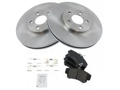 TRQ - Front Ceramic Brake Pad And Rotor Kit - 2001 - 2010 Chrysler PT Cruiser Naturally Aspirated - BKA10614