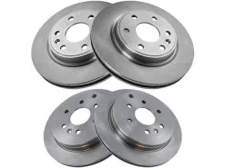 TRQ - Front And Rear Brake Rotor - Set Of 4 - 6 Lug - Vented Rotors - 1999 - 2006 Chevrolet Silverado 1500 Standard Cab Pickup - BRA13904