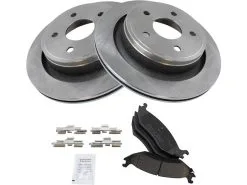 TRQ - Rear Ceramic Brake Pad And Rotor Kit - 5 Lug - 2002 - 2004, 2009 - 2010 Dodge Ram 1500 - BKA11510
