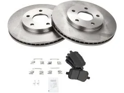 TRQ - Front Semi Metallic Brake Pad And Rotor Kit - 5 Lug - 2006 - 2011 Chevrolet HHR - BKA11910
