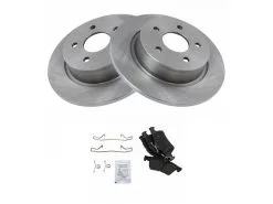 TRQ - Rear Semi Metallic Brake Pad And Rotor Kit - 5 Lug - Solid Rotors - 2013 - 2016 Ford Escape - BKA11871