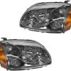 DIY Solutions - Halogen Headlight Assembly Set Of 2 - Dark Bezel - 2004 - 2012 Mitsubishi Galant - LHT03566