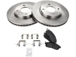 TRQ - Front Ceramic Brake Pad And Rotor Kit - 4 Lug - Vented Rotors - 2007 - 2012 Nissan Versa Hatchback 1.8L 4-Cylinder - BKA10858