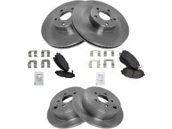 TRQ - Front And Rear Ceramic Brake Pad And Rotor Kit - 2008 - 2010 Subaru Impreza WRX - BKA11477