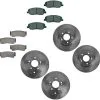 DIY Solutions - Front And Rear Ceramic Brake Pads And Rotor Kit - 5 Lug - Vented Front Rotors - Solid Rear Rotors - 2007 - 2009 Hyundai Santa Fe - BFS00681