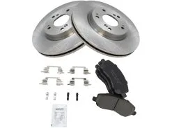 TRQ - Front Ceramic Brake Pad And Vented Rotor Kit - 2007 - 2017 Jeep Patriot - BKA10685