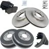 TRQ - Front And Rear Ceramic Brake Pad Rotor Shoe Drum Kit - 2001 - 2007 Ford Taurus - BKA11961