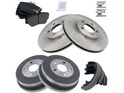 TRQ - Front And Rear Ceramic Brake Pad Rotor Shoe Drum Kit - 2001 - 2007 Ford Taurus - BKA11961