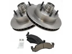 TRQ - Front Ceramic Brake Pads And Rotor Kit - Vented Rotors - 1986 - 1993 Ford F-150 RWD - BKA11154