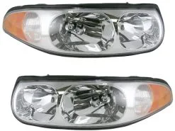 DIY Solutions - Headlight Assembly Set Of 2 - Without Lined / Fluted Hi-Beam Lens - 2000 - 2005 Buick LeSabre Custom - LHT03199
