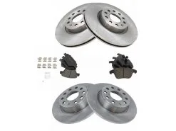 TRQ - Front And Rear Ceramic Brake Pad And Rotor Kit - 2012 - 2015 Volkswagen Passat - BKA12031