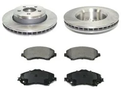 DuraGo - Front Ceramic Brake Pads And Rotor Kit - 302mm Rotor Diameter - 2008 - 2012 Jeep Liberty - BK7111216