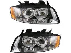 DIY Solutions - Halogen Headlight Assembly - Set Of 2 - 2002 - 2005 Audi A4 Quattro 4-Door - LHT03528