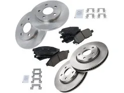 TRQ - Front And Rear Ceramic Brake Pads And Rotor Kit - 5 Lug - Vented Front Rotors - Solid Rear Rotors - 2005 - 2008 Buick LaCrosse - BKA11730