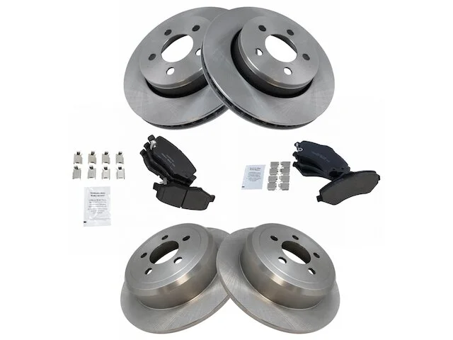TRQ - Front And Rear Ceramic Brake Pad And Rotor Kit - 2008 - 2012 Jeep Liberty (with 11.88 Inch Front Rotors) - BKA11802 1 TRQ - Front And Rear Ceramic Brake Pad And Rotor Kit - 2008 - 2012 Jeep Liberty (with 11.88 Inch Front Rotors) - BKA11802