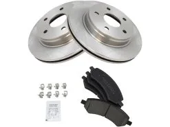 TRQ - Front Ceramic Brake Pad And Rotor Kit - 5 Lug - Vented Rotors - 2011 - 2018 Ram 1500 - BKA11062