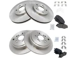 TRQ - Front And Rear Semi Metallic Brake Pad And Rotor Kit - 2003 - 2008 Honda Pilot - BKA11740