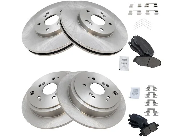 TRQ - Front And Rear Semi Metallic Brake Pad And Rotor Kit - 2003 - 2008 Honda Pilot - BKA11740 1 TRQ - Front And Rear Semi Metallic Brake Pad And Rotor Kit - 2003 - 2008 Honda Pilot - BKA11740