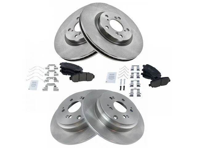 TRQ - Front And Rear Ceramic Brake Pad And Rotor Kit - 2011 - 2014 Honda Odyssey - BKA11725 1 TRQ - Front And Rear Ceramic Brake Pad And Rotor Kit - 2011 - 2014 Honda Odyssey - BKA11725