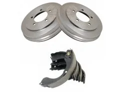 TRQ - Rear Brake Drum And Brake Shoe Kit - 6 Piece - 2007 - 2012 Dodge Caliber - BKA10475