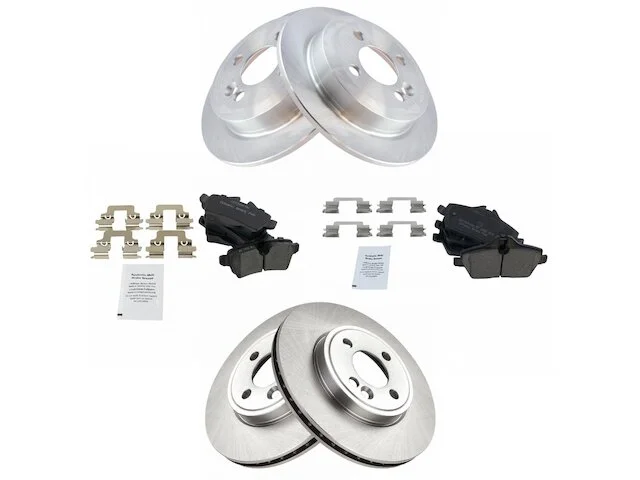 TRQ - Front And Rear Ceramic Brake Pads And Rotor Kit - 4 Lug - Vented Front Rotors - Solid Rear Rotors - 2007 - 2015 Mini Cooper - BKA11884 1 TRQ - Front And Rear Ceramic Brake Pads And Rotor Kit - 4 Lug - Vented Front Rotors - Solid Rear Rotors - 2007 - 2015 Mini Cooper - BKA11884