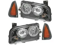 DIY Solutions - Halogen Headlight And Cornering Light Kit 4 Piece Set - 2006 - 2007 Dodge Charger (From 11/08/2006) - LHT04143